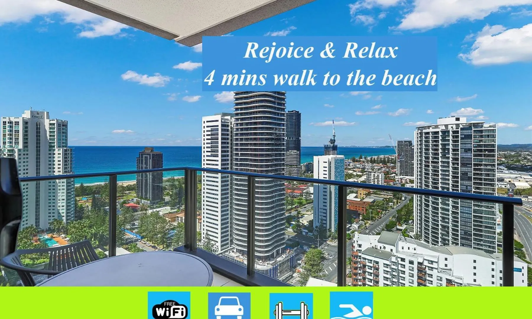 Broadbeach Oceanview Apartment Level 26 With Carpark - 4 Mins Walk To The Beach Gold Coast