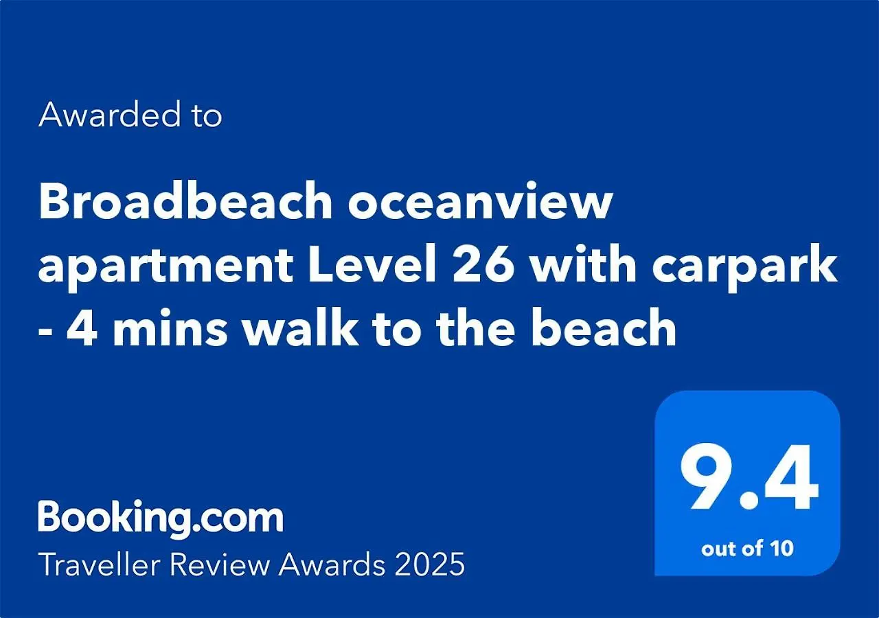 Broadbeach Oceanview Apartment Level 26 With Carpark - 4 Mins Walk To The Beach Gold Coast